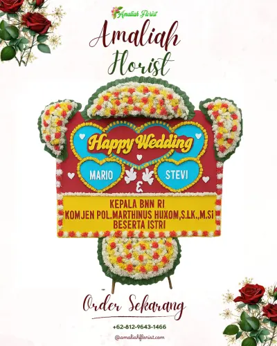 Karangan Papan Bunga Pernikahan di Puday